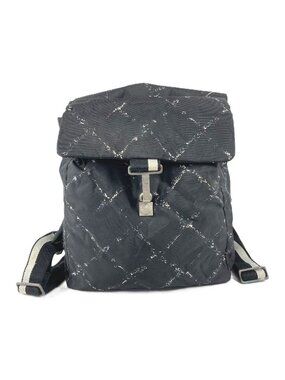Chanel Backpack Logo Nylon Black